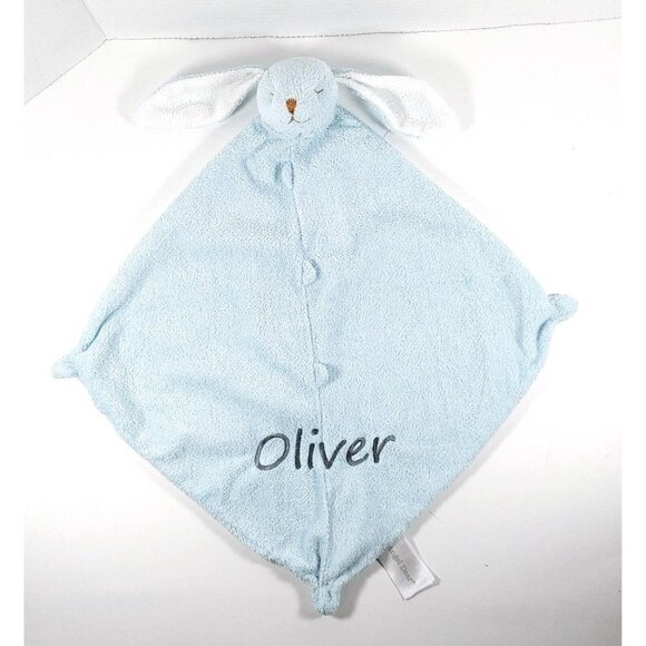 ANGEL DEAR Blue Bunny Rabbit Baby Plush  Security Blanket / Lovey Oliver - Picture 1 of 5